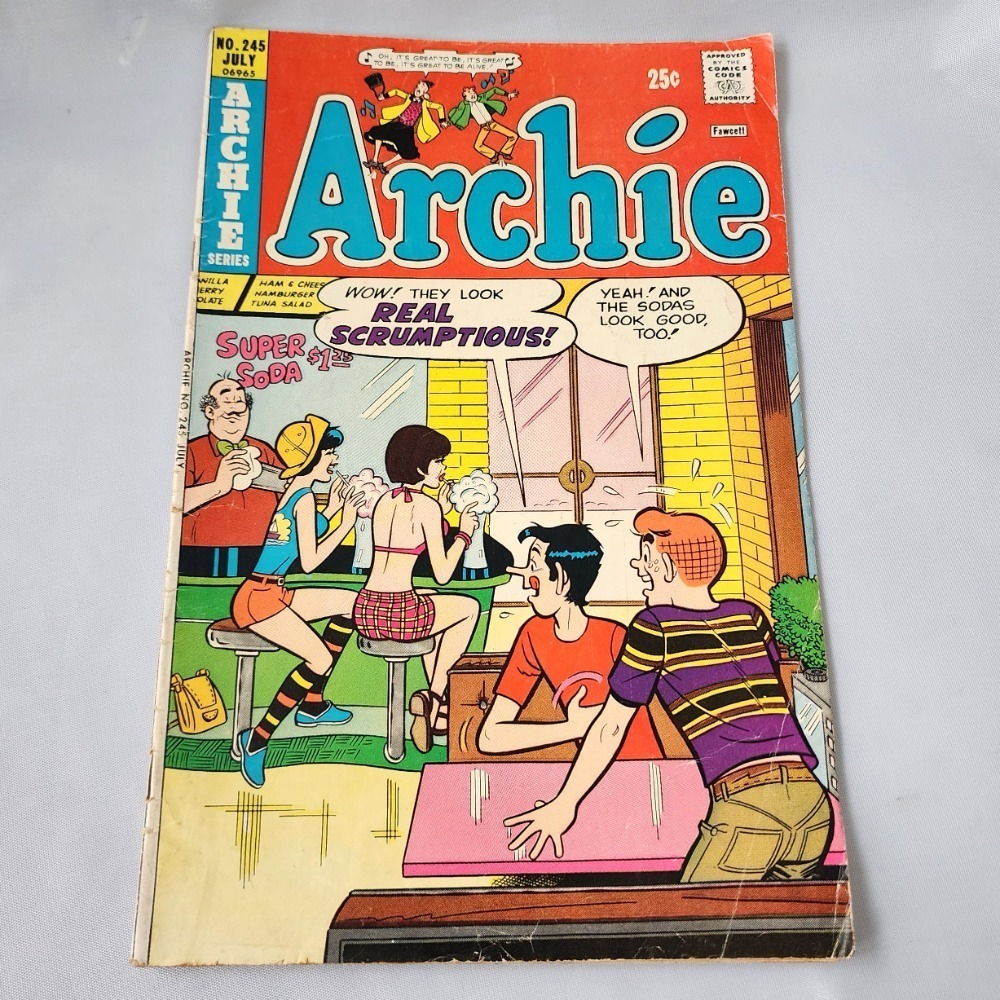 Archie Comic Book No. 245 July 1975 Vintage Bronze Age Retro Collectible Fawcett